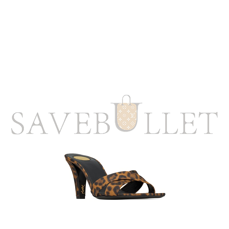 YSL JILL MULES IN LEOPARD GROSGRAIN 825270AAESW2094