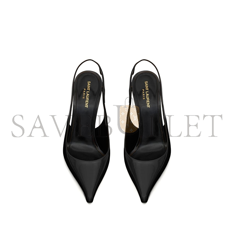 YSL VENDOME SLINGBACK PUMPS IN GLAZED LEATHER 755208AAAZY1000