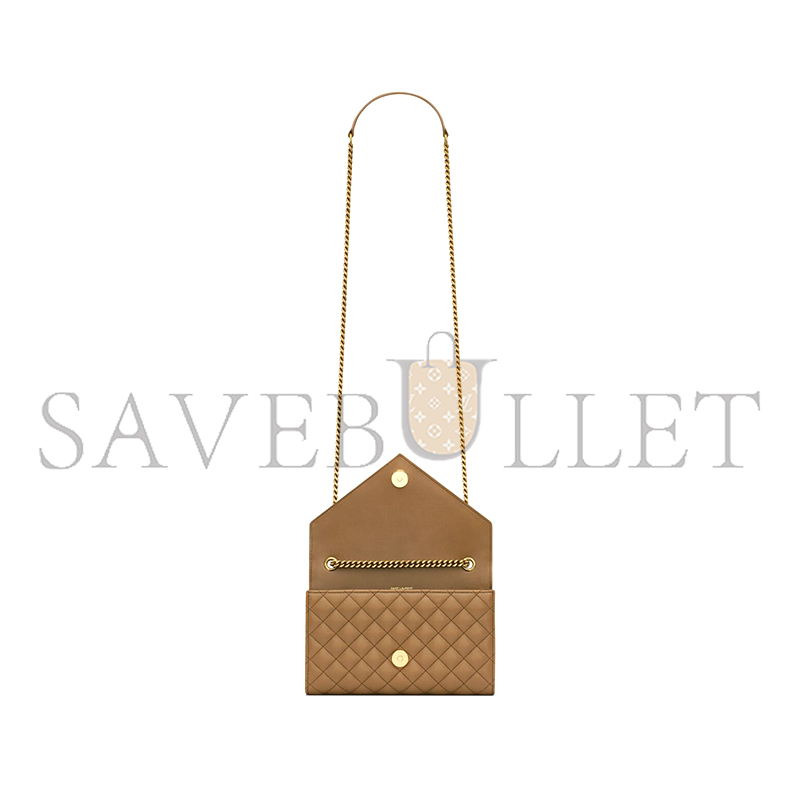 YSL ENVELOPE SMALL IN MATELASSÉ LAMBSKIN 600195AACT72760 (21*13*6cm)