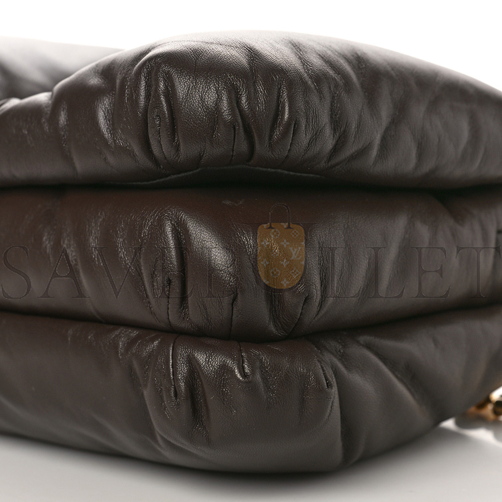 LOEWE LAMBSKIN GOYA PUFFER BAG DARK CHOCOLATE (23*17*8cm)