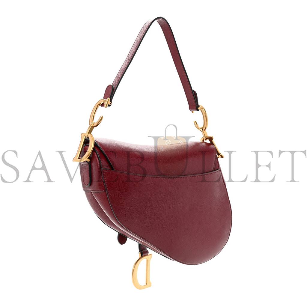 DIOR GRAINED CALFSKIN SADDLE BAG RED (23*20*7cm) DIOR GRAINED CALFSKIN SADDLE BAG RED (23*20*7cm)