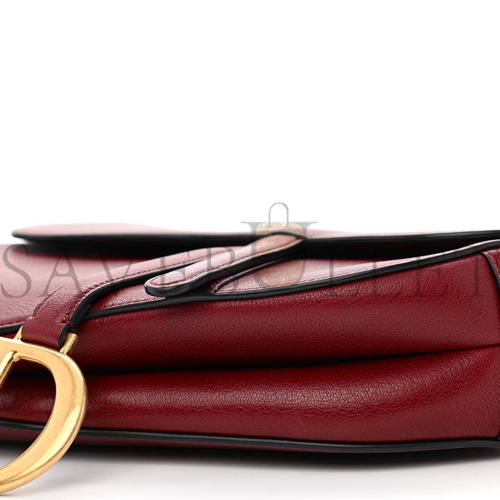 DIOR GRAINED CALFSKIN SADDLE BAG RED (23*20*7cm) DIOR GRAINED CALFSKIN SADDLE BAG RED (23*20*7cm)